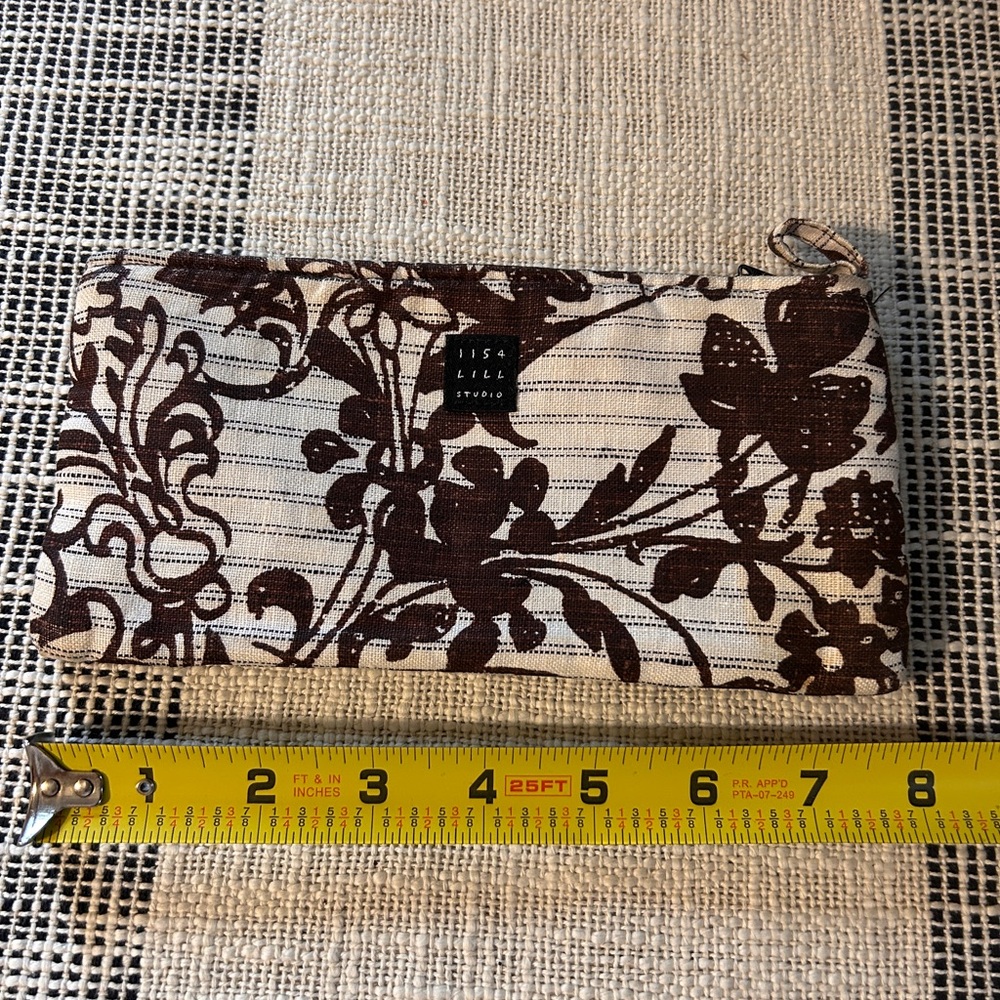 Floral Brown and White Pouch